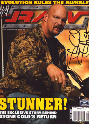 Stone Cold Steve Austin signed WWE Raw Magazine March 2005