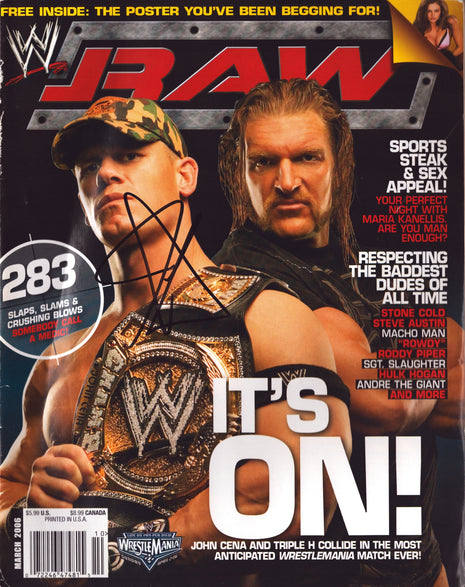 John Cena signed WWE Raw Magazine March 2006