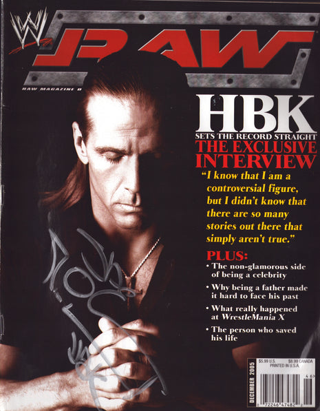 Shawn Michaels signed WWE Raw Magazine December 2005