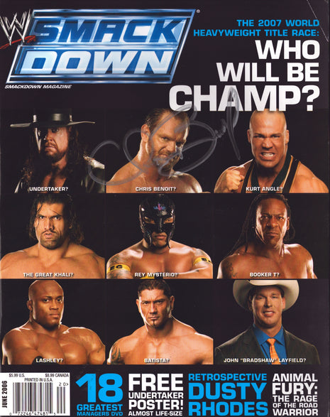 Chris Benoit signed WWE Smackdown Magazine June 2006