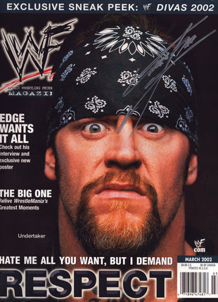 Undertaker signed WWF Magazine March 2002