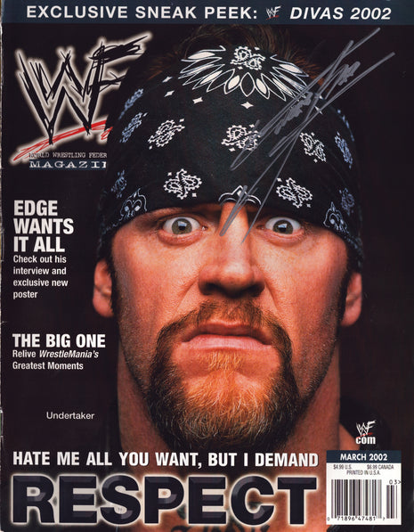 Undertaker signed WWF Magazine March 2002