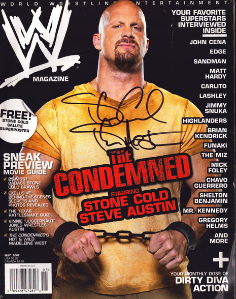 Stone Cold Steve Austin signed WWE Magazine May 2007