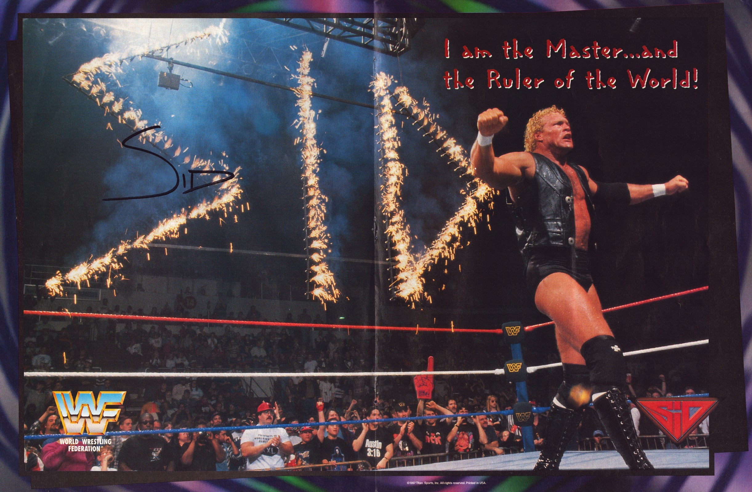 Sycho Sid signed Magazine Poster – Signed By Superstars