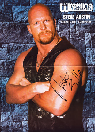 Stone Cold Steve Austin signed Magazine Poster