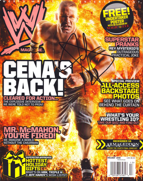 John Cena signed WWE Magazine Holiday 2008