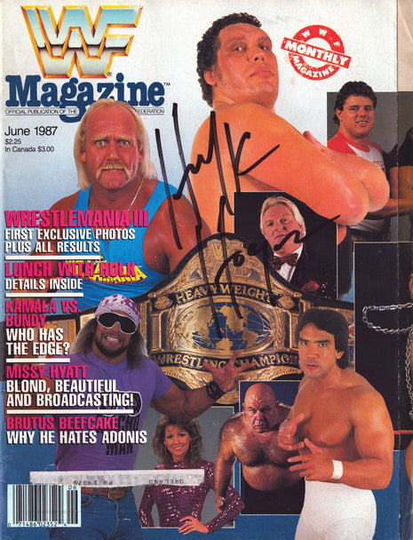 Hulk Hogan signed WWF Magazine June 1987