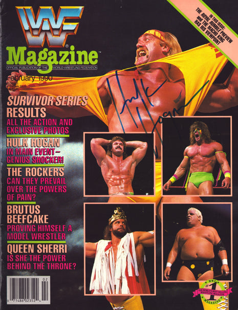 Hulk Hogan signed WWF Magazine February 1990