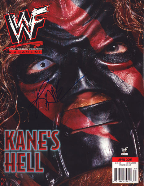 Kane signed WWF Magazine April 2001