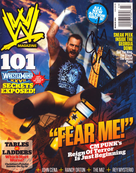 CM Punk signed WWE Magazine March 2011