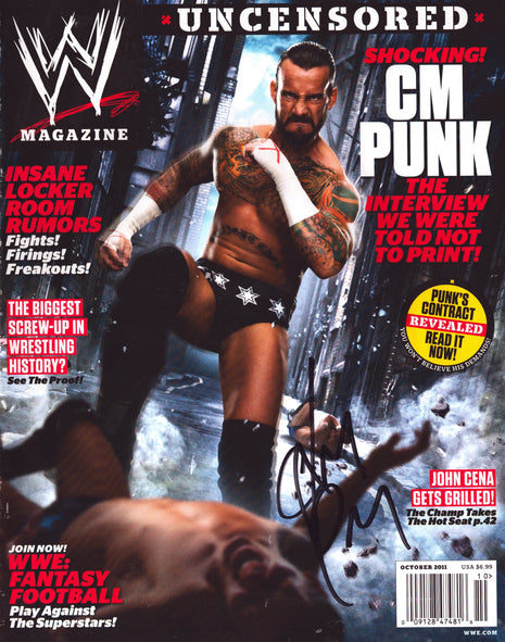 CM Punk signed WWE Magazine October 2011