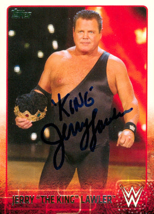 Jerry Lawler signed 2015 Topps WWE Trading Card