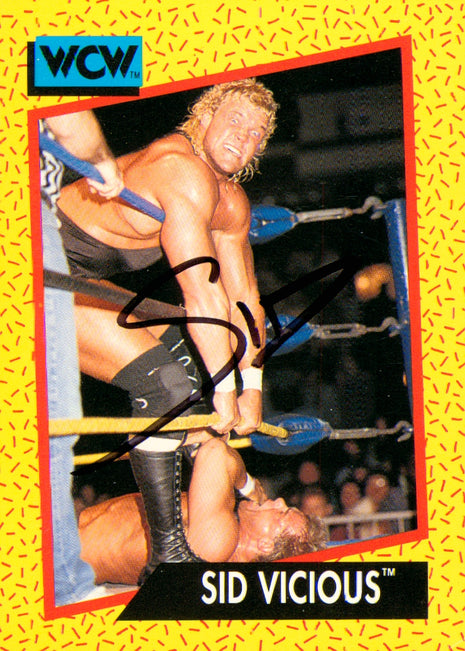 Sid Vicious signed WCW Trading Card