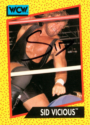 Sid Vicious signed WCW Trading Card