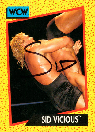 Sid Vicious signed WCW Trading Card