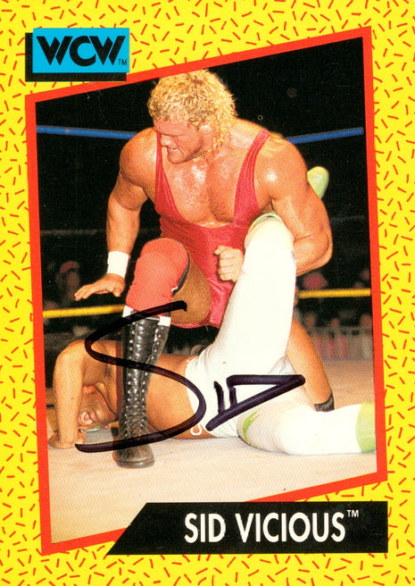 Sid Vicious signed WCW Trading Card