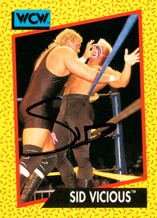 Sid Vicious signed WCW Trading Card