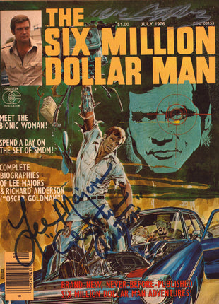 Lee Majors & Neal Adams dual signed Six Million Dollar Man Magazine July 1976