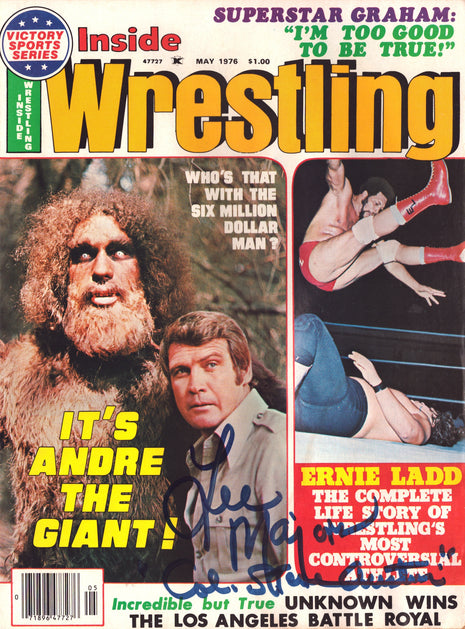 Lee Majors signed Inside Wrestling Magazine May 1976