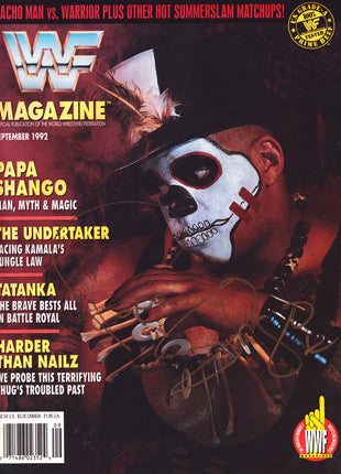 Papa Shango signed WWF Magazine September 1992