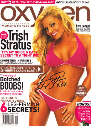 Trish Stratus signed Oxygen Magazine January 2006