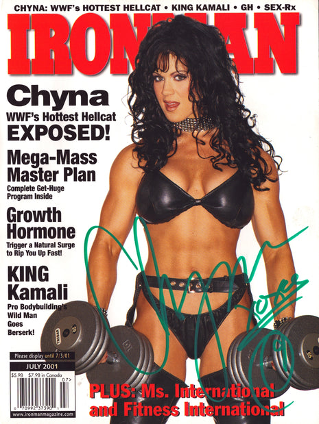 Chyna signed Ironman Magazine July 2001