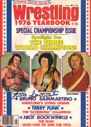 Bruno Sammartino signed Wrestling 1976 Yearbook #16