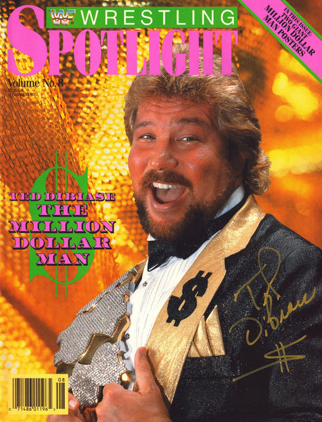 Ted DiBiase signed WWF Wrestling Spotlight Vol. 8 Magazine