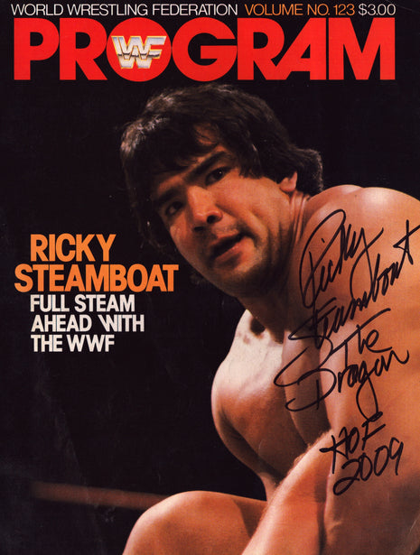 Ricky Steamboat signed WWF Event Program Volume 123