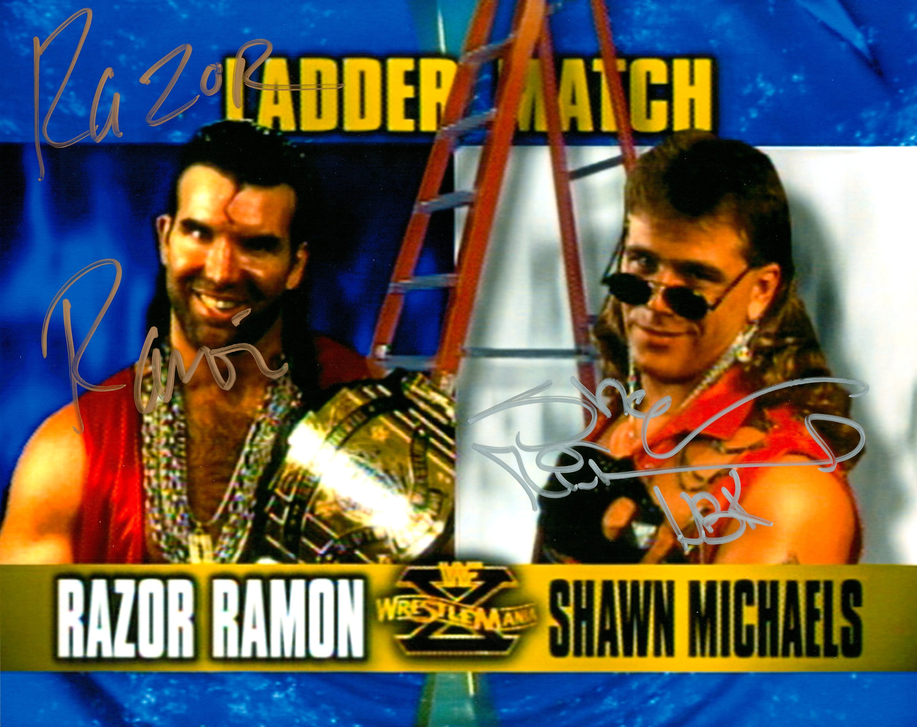 Razor Ramon Signature Razor Ramon & Shawn Michaels dual signed 8x10 Photo – Signed By Superstars