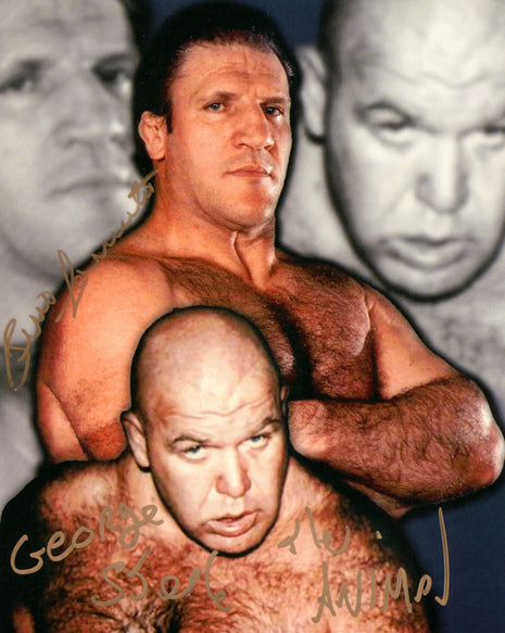 Bruno Sammartino & George Steele dual signed 8x10 Photo