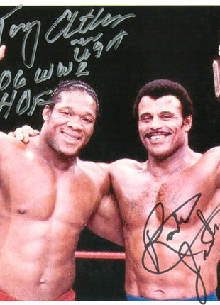 Tony Atlas & Rocky Johnson dual signed 8x10 Photo