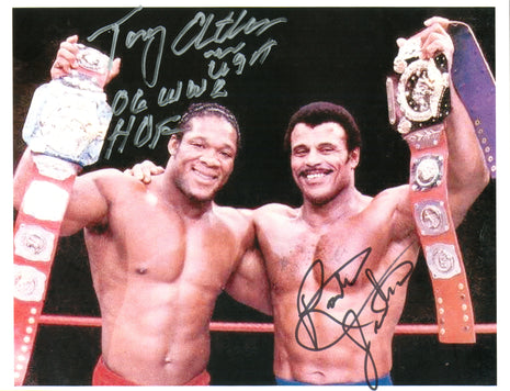 Tony Atlas & Rocky Johnson dual signed 8x10 Photo