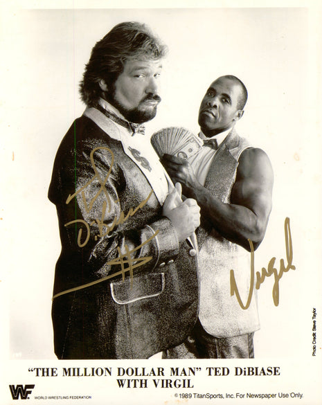 Ted DiBiase & Virgil dual signed 8x10 Photo