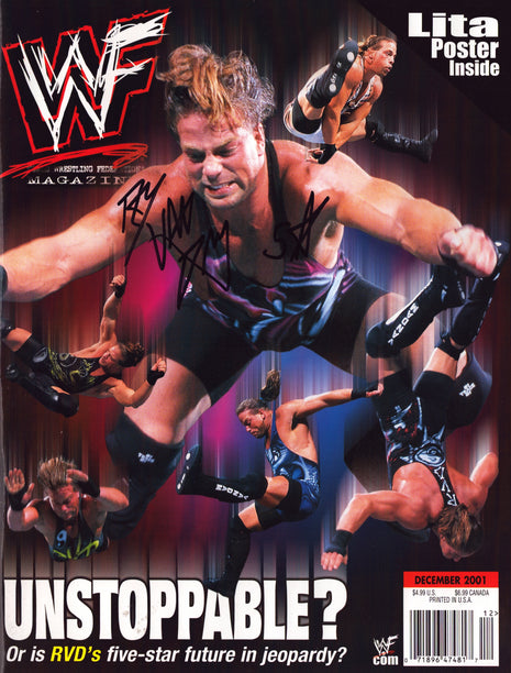 Rob Van Dam signed WWF Magazine December 2001
