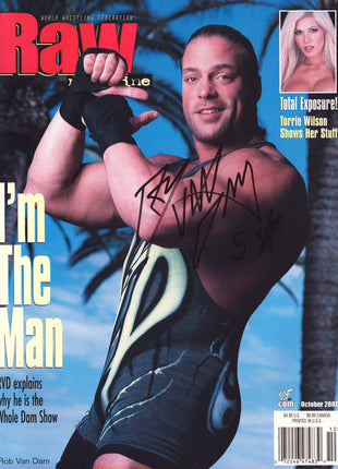 Rob Van Dam signed WWF Raw Magazine October 2001