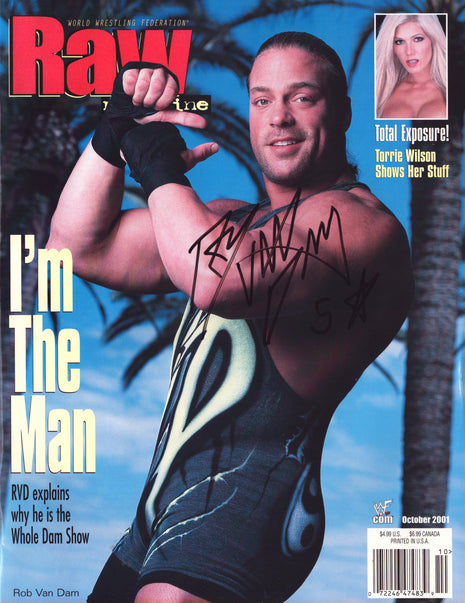 Rob Van Dam signed WWF Raw Magazine October 2001