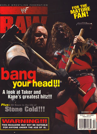 Kane signed WWF Raw Magazine December 1998