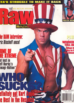 Kurt Angle signed WWE Raw Magazine October 2002