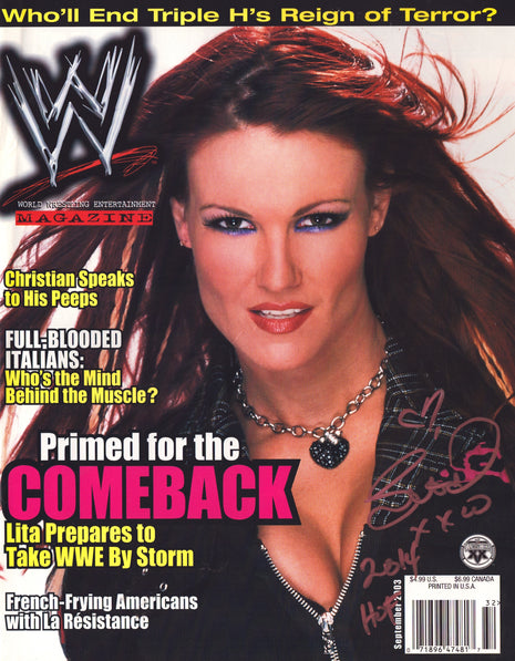 Lita signed WWE Magazine September 2003