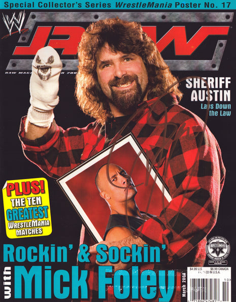 Mick Foley signed WWE Raw Magazine March 2004