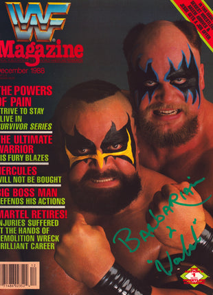 Warlord & Barbarian dual signed WWF Magazine December 1988