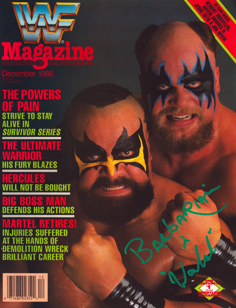 Warlord & Barbarian dual signed WWF Magazine December 1988