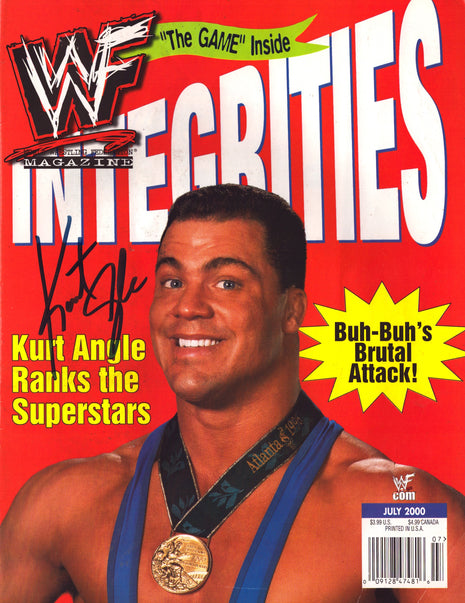 Kurt Angle signed WWF Magazine July 2000