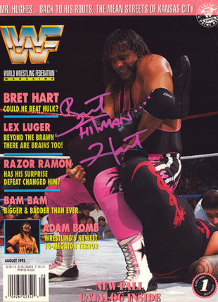 Bret Hart signed WWF Magazine August 1993