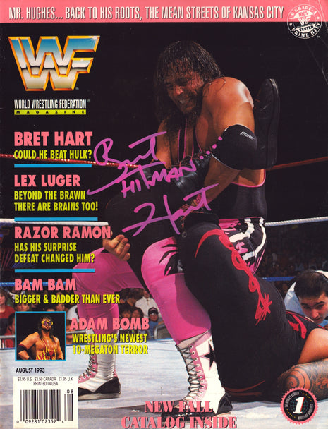 Bret Hart signed WWF Magazine August 1993