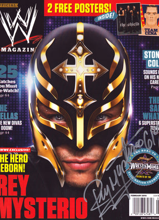 Rey Mysterio signed WWE Magazine February 2014