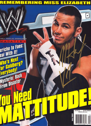 Matt Hardy signed WWE Magazine July 2003