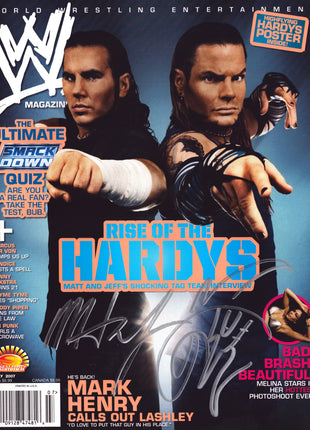 Matt Hardy & Jeff Hardy dual signed WWE Magazine July 2007