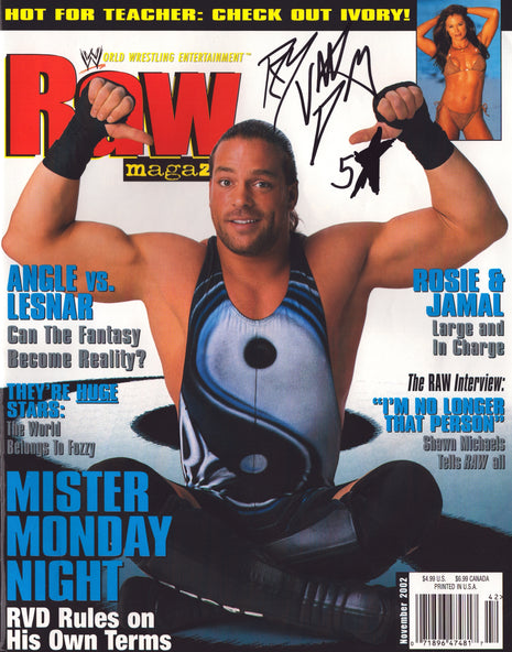 Rob Van Dam signed WWE Raw Magazine November 2002